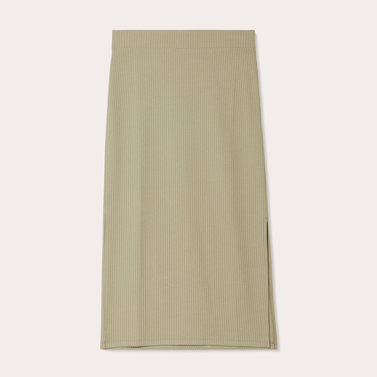 Jupe midi moulante vert kaki femme