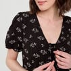 Blouse noeuds devant noir femme