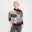 Pull col montant et sequins ecru femme