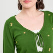 Gilet avec broderie vert femme