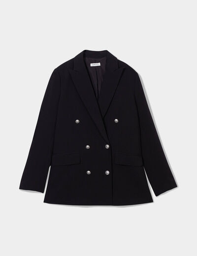 Veste blazer ajustée noir femme