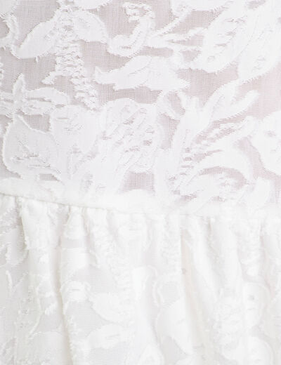 Blouse manches courtes ecru femme