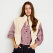 Veste sans manches effet polaire ecru femme