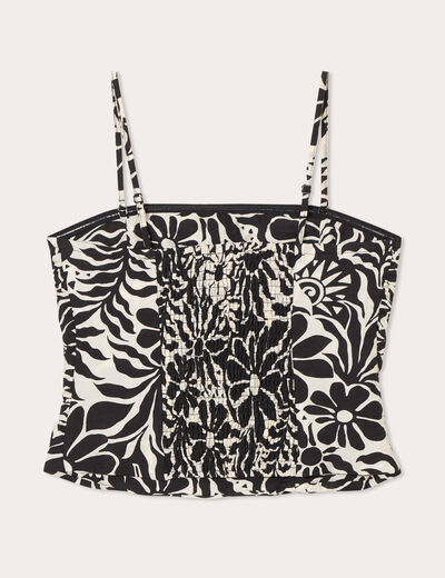 Bustier bretelles fines ecru femme