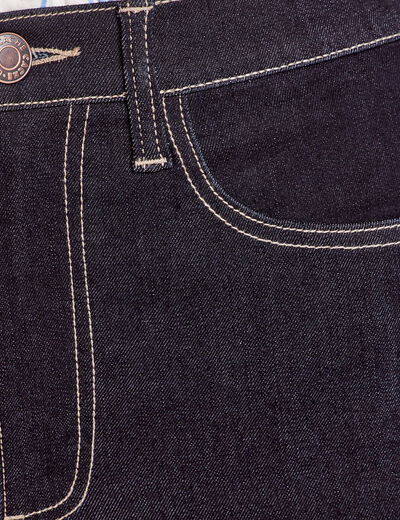 Jeans skinny taille élastiquée denim brut femme
