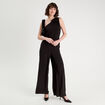 Combinaison pantalon large noir femme