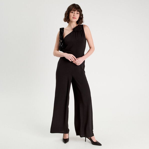 combinaison pantalon large noir femme Combinaison pantalon large noir femme