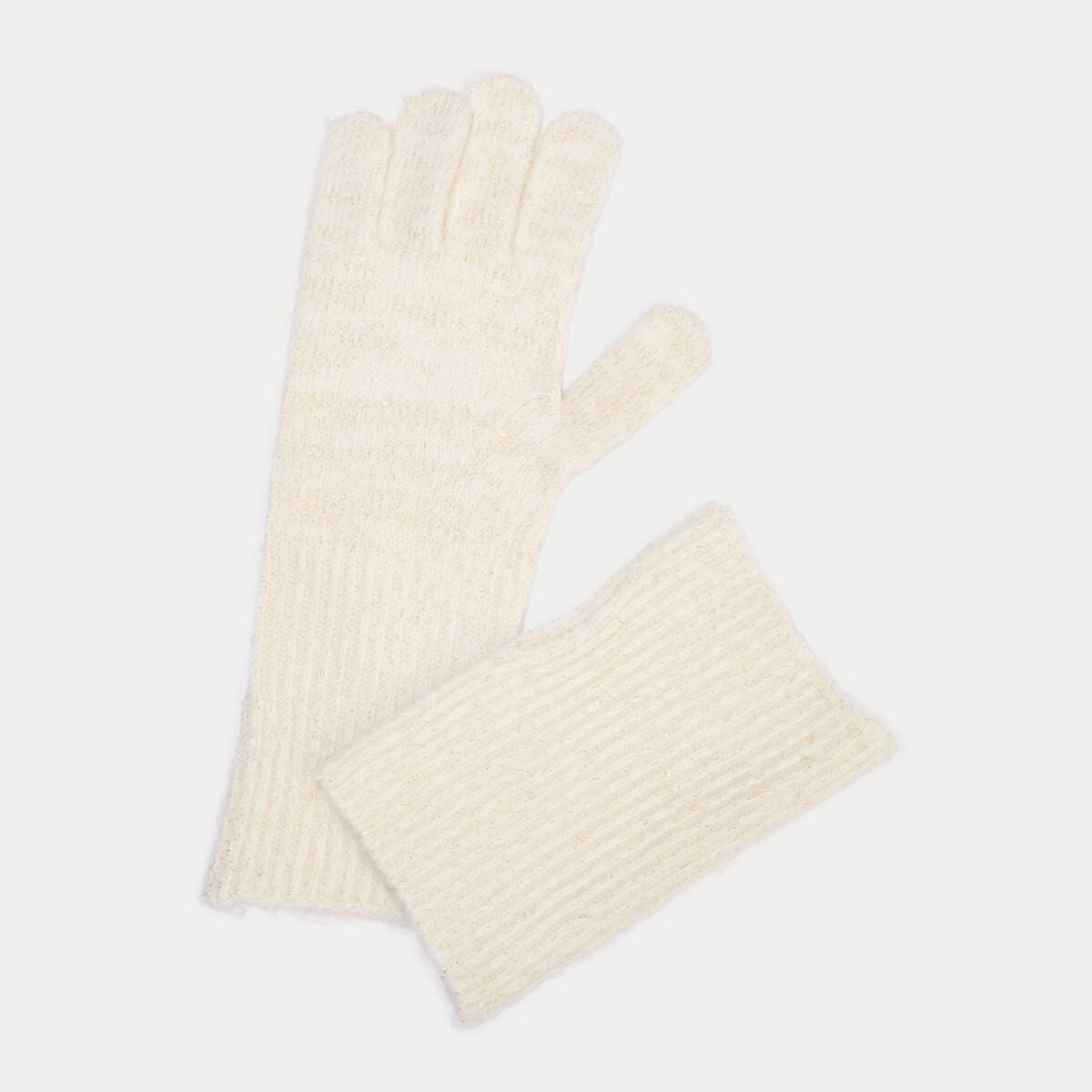 Gants 2-en-1 ivoire femme
