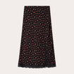 Jupe midi droite fendue noir femme