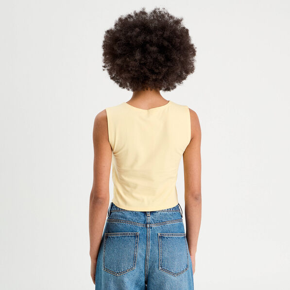 debardeur cropped jaune clair femme Débardeur cropped jaune clair femme