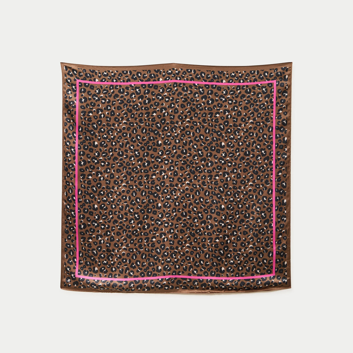 Foulard carr&eacute; satin taupe femme