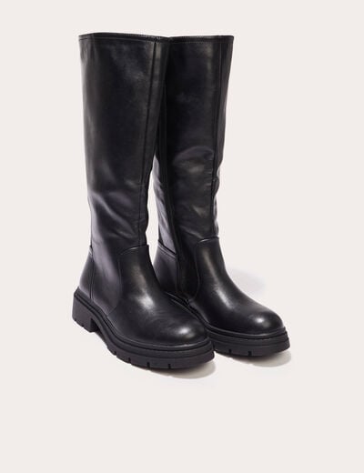 Bottes chelsea crant&eacute;es noir femme