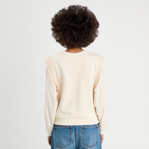 sweat manches longues ecru femme Sweat manches longues ecru femme