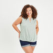 Blouse sans manches vert olive femme