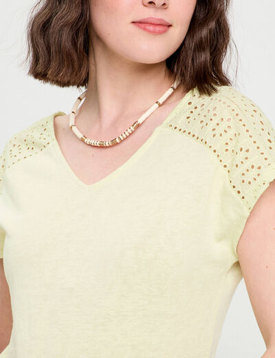 T-shirt manches courtes vert clair femme