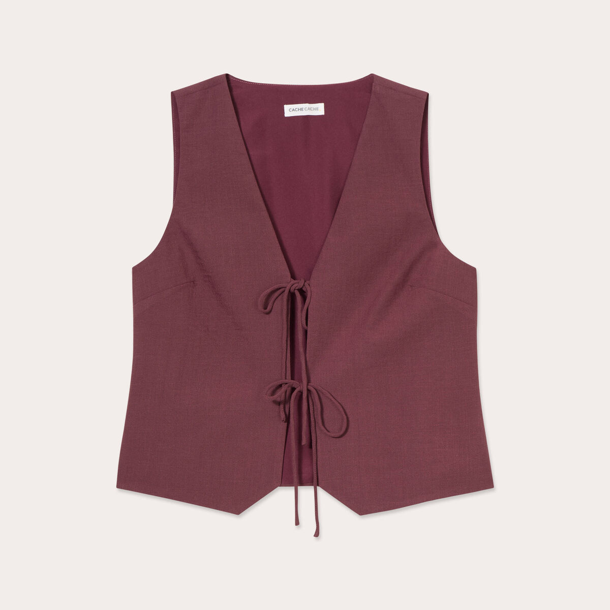 Gilet sans manches prune femme