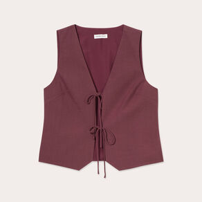 Gilet sans manches prune femme
