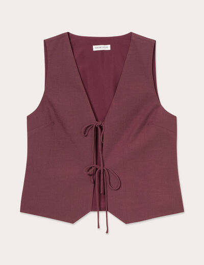 Gilet sans manches prune femme