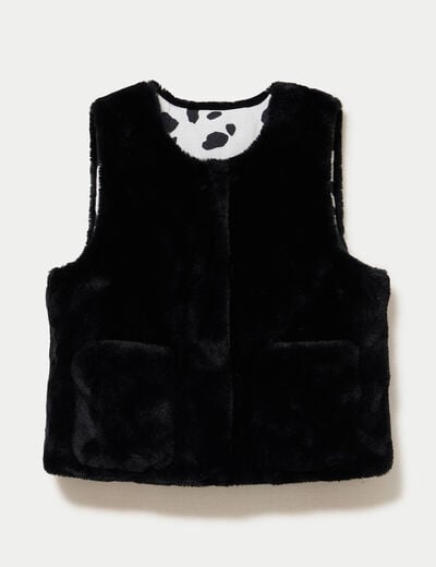 Gilet r&eacute;versible sans manches noir femme