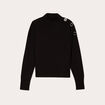 Pull col montant boutons noir femme