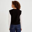 D&eacute;bardeur col rond avec sequin noir femme