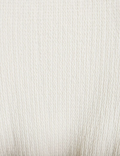 Blouse droite col v manches courtes ecru femme