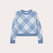 Pull manches longues bleu femme