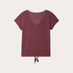 T-shirt détail noeud prune femme
