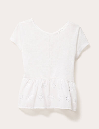 T-shirt manches courtes blanc femme