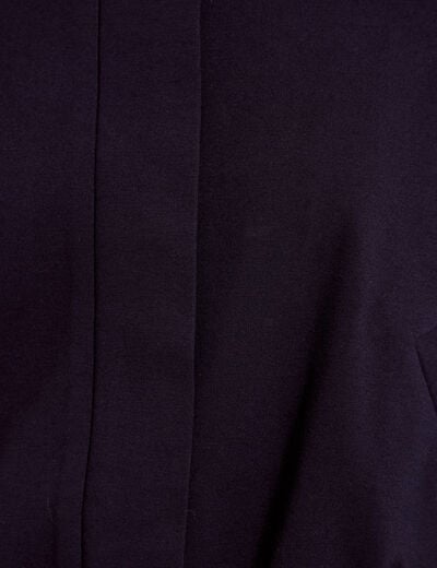 Veste cropped bas resserr&eacute; bleu marine femme