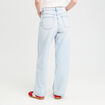 Jeans large 5 poches denim bleach femme