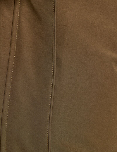 Parka droite avec capuche vert kaki femme