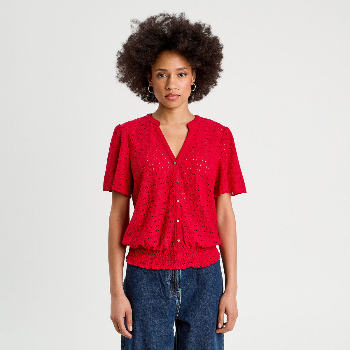 T-shirt manches courtes rouge femme
