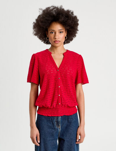T-shirt manches courtes rouge femme