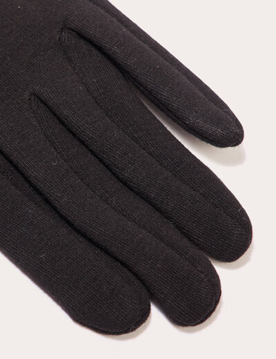 Gants détails noeuds noir femme