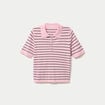 Polo manches courtes col chemise rose femme