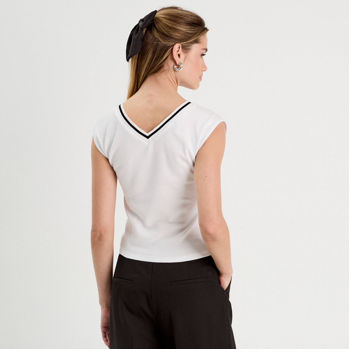 T-shirt manches courtes blanc femme