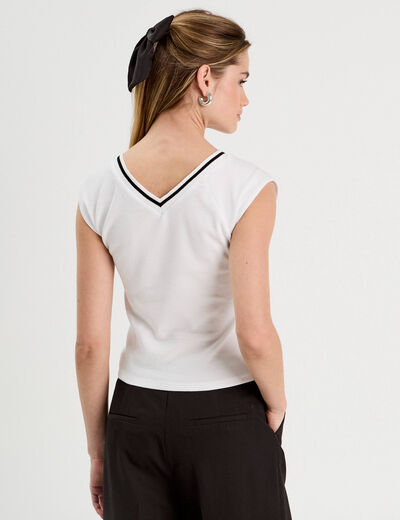 T-shirt manches courtes blanc femme