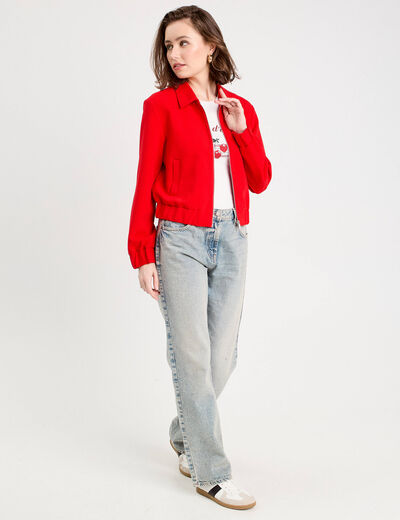 Veste zippée rouge femme