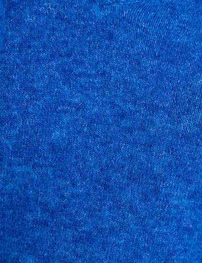Pull avec col en V bleu electrique femme