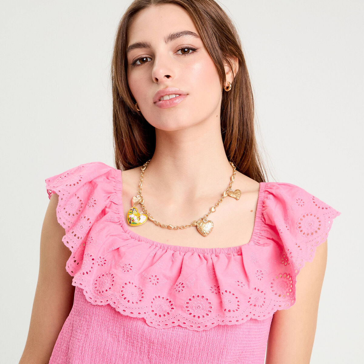 Top sans manches rose femme