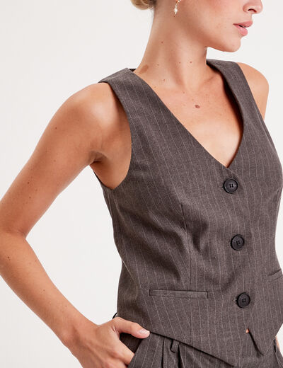 Veston sans manches gris femme