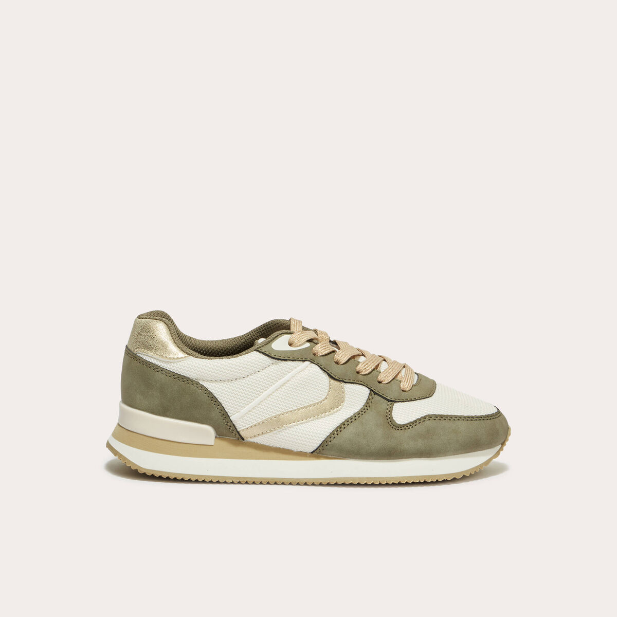 Sneakers plates vert kaki femme
