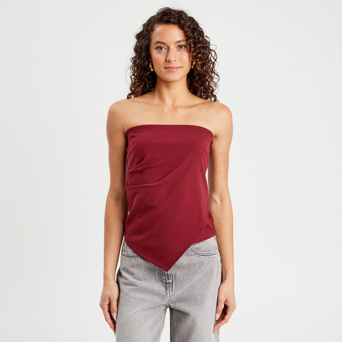 Bustier sans manches bordeaux femme