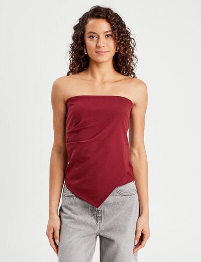 Bustier sans manches bordeaux femme