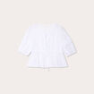 Blouse dentelle nouée blanc femme