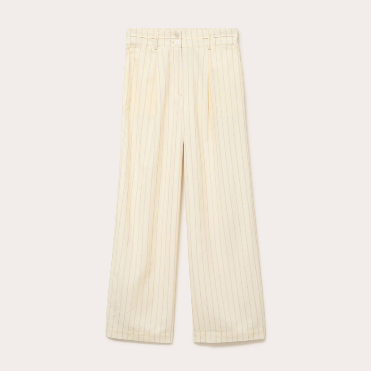 Pantalon large jaune pastel femme