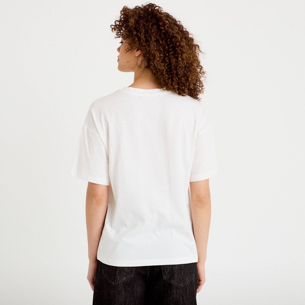 T-shirt oversize manches longues ecru femme