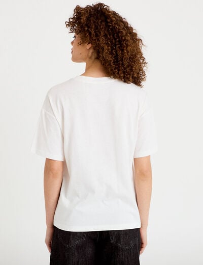 T-shirt oversize manches longues ecru femme