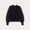 Pull manches longues dentelle noir femme